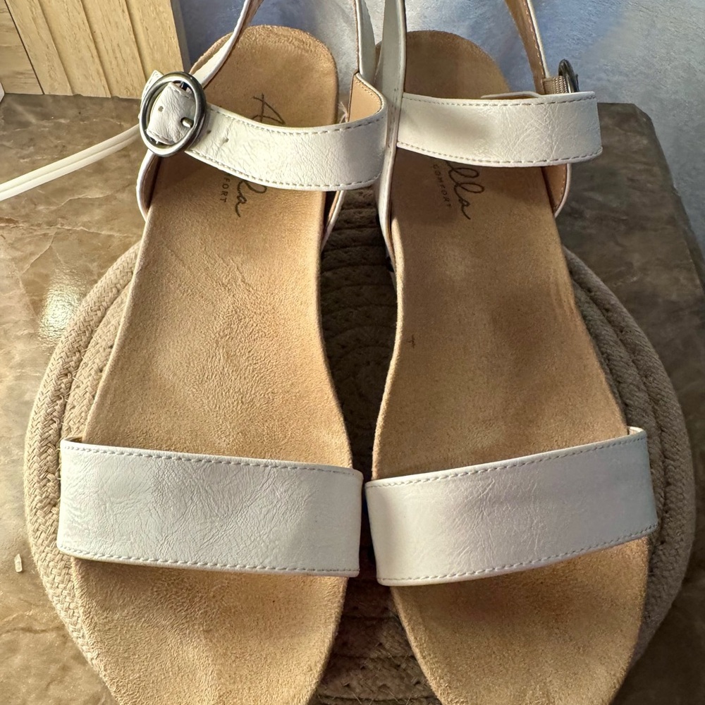 White Sandals with Adjustable Strap
